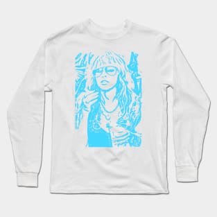 Stevie Nicks // Retro Style Blue Soft Long Sleeve T-Shirt